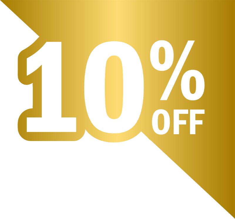 10 percent discount off the original price